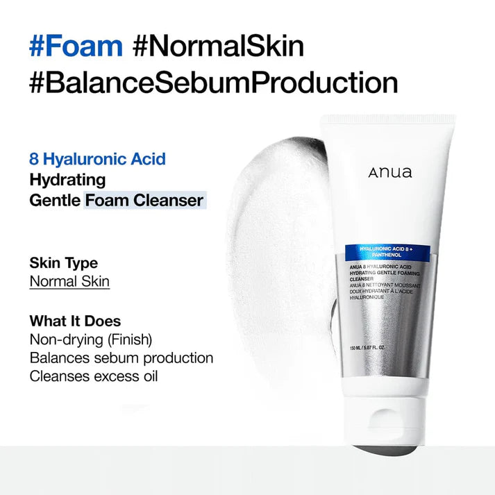 Anua 8 Hyaluronic Acid Moisturizing Gentle Gel Cleanser (150ML)